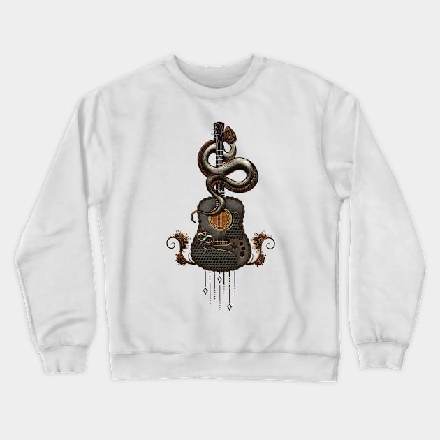 Awesome steampunk guitar with snake Crewneck Sweatshirt by Nicky2342